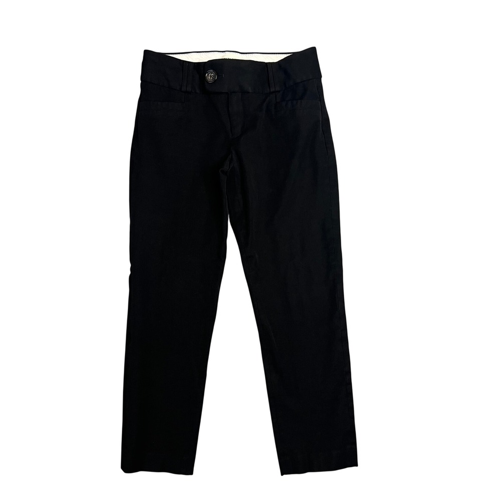 Banana Republic Skinny Crop Pants Womens 4 Black Stretch Low Rise Trouser Office